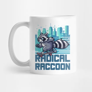 Radical Raccoon: Urban Skateboarder Mug